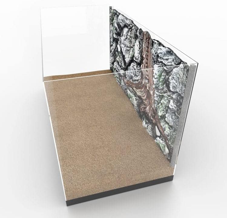 3D pozadí do akvaria Skála vysoká 100x50 zelená s pěnovým okrajem