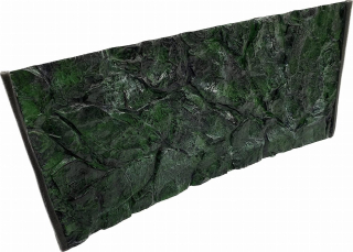 3D pozadí do akvaria Skála - zelená s pěnovým okrajem | na míru