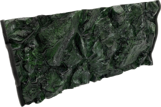 3D pozadí do akvaria Skála vysoká - zelená s pěnovým okrajem | na míru