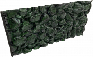3D pozadí do akvaria Kámen - zelený s pěnovým okrajem | na míru