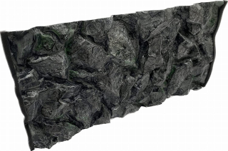 3D pozadí do akvaria Skála vysoká - šedá s pěnovým okrajem | na míru